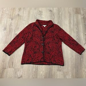 JM Collection Paisley Button Front Blazer | Jacket Business Casual